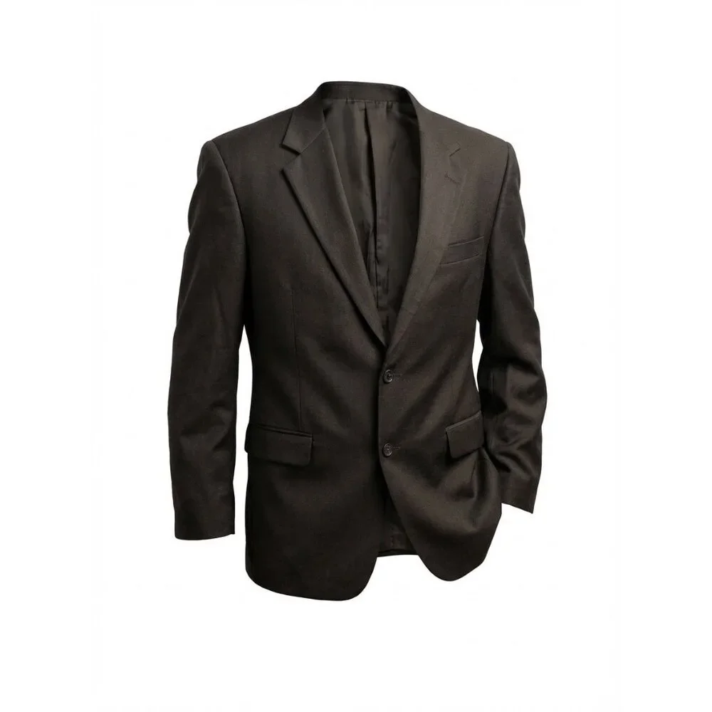 Stafford Mens Charcoal Gray 2-Button Wool Blend Suit Jacket 44L‎ Made In Mexico